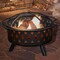Nature Spring Nature Spring Round Crossweave Fire Pit and Wood Burning Set, 33 inches with Cover and Log Poker 661634HAN - alternate 1